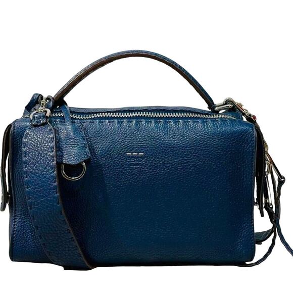 Fendi Handbags - 💎✨BEAUTIFUL✨💎Authentic Fendi Leather Selleria Navy Blue 2-Way Shoulder Bag